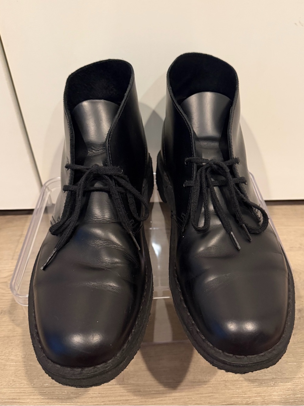 Men's Black Leather Desert Boots